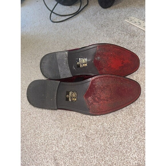 Enzo Romeo Red Mens Formal Tuxedo Slip On Loafer Velvet Dress Shoes 8.5 Party - Picture 7 of 7